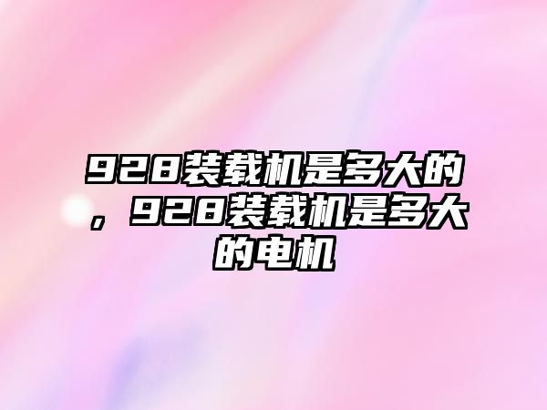 928裝載機(jī)是多大的，928裝載機(jī)是多大的電機(jī)