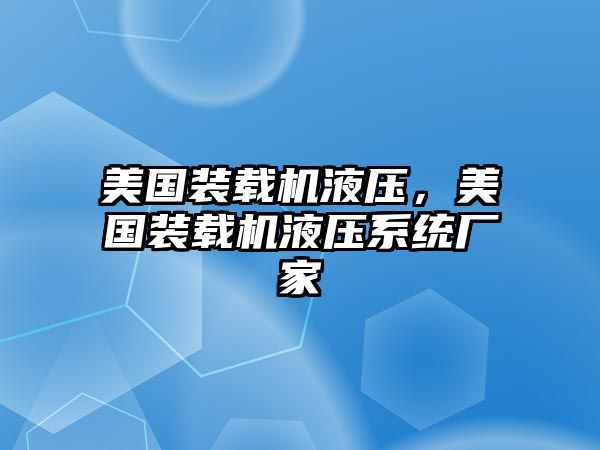 美國裝載機液壓，美國裝載機液壓系統(tǒng)廠家