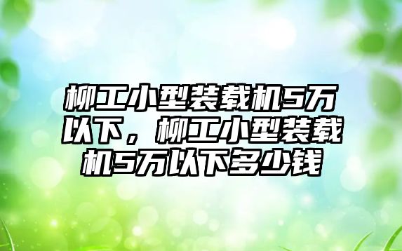 柳工小型裝載機(jī)5萬以下，柳工小型裝載機(jī)5萬以下多少錢