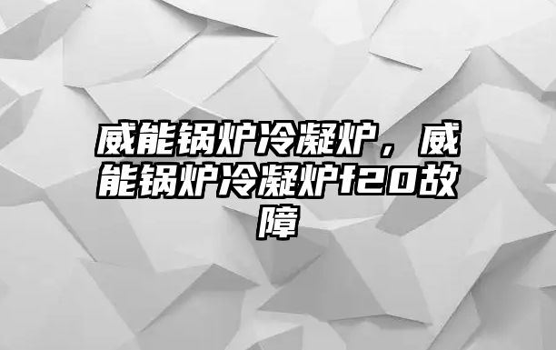 威能鍋爐冷凝爐，威能鍋爐冷凝爐f20故障