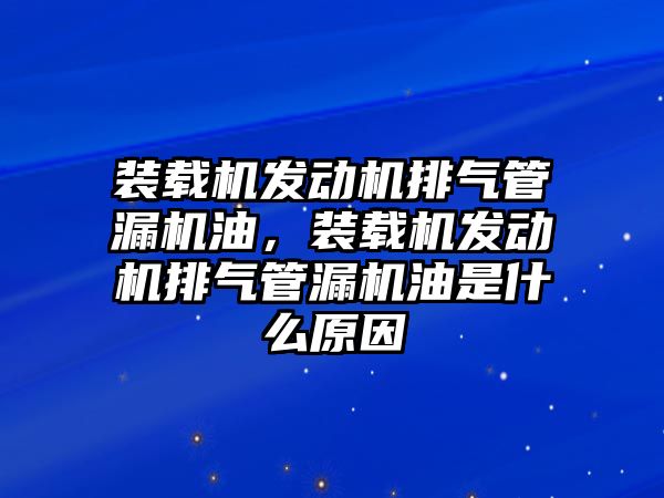 裝載機(jī)發(fā)動機(jī)排氣管漏機(jī)油，裝載機(jī)發(fā)動機(jī)排氣管漏機(jī)油是什么原因