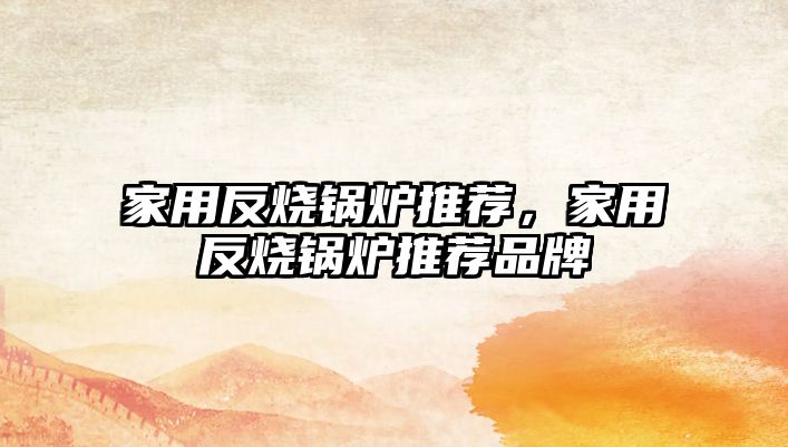 家用反燒鍋爐推薦，家用反燒鍋爐推薦品牌