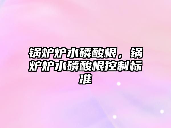 鍋爐爐水磷酸根，鍋爐爐水磷酸根控制標(biāo)準(zhǔn)