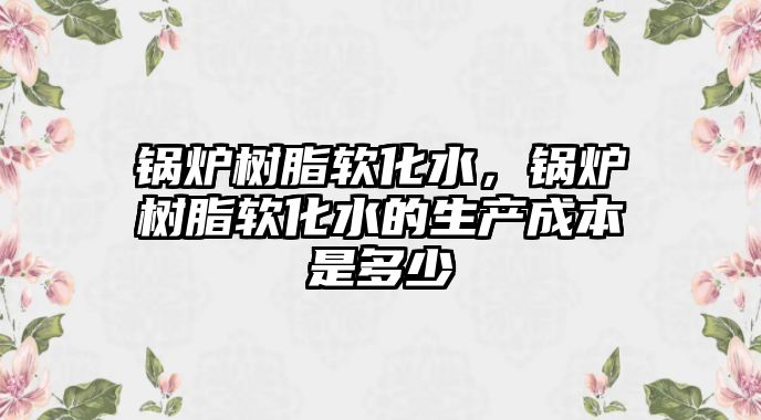 鍋爐樹脂軟化水，鍋爐樹脂軟化水的生產成本是多少