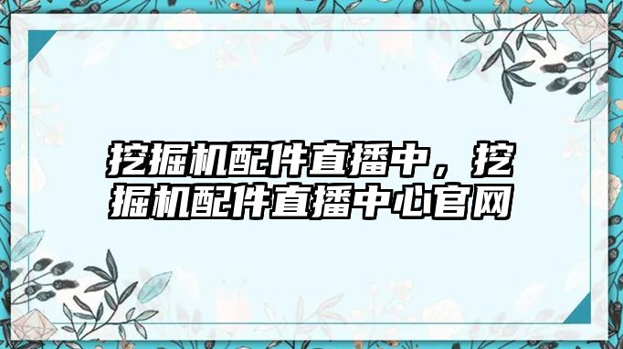 挖掘機(jī)配件直播中，挖掘機(jī)配件直播中心官網(wǎng)