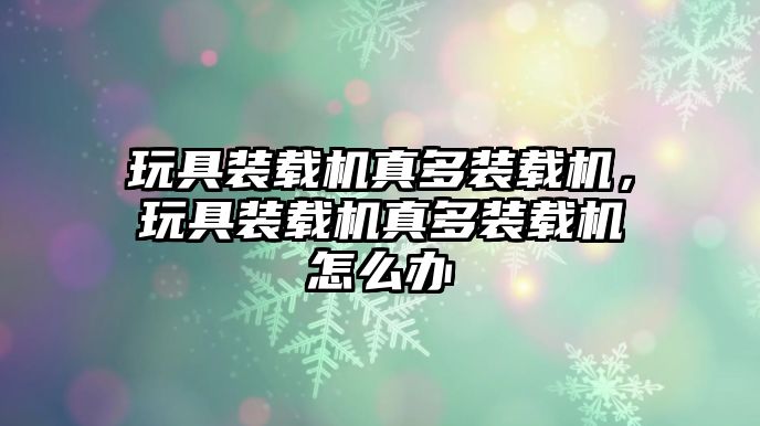 玩具裝載機真多裝載機，玩具裝載機真多裝載機怎么辦