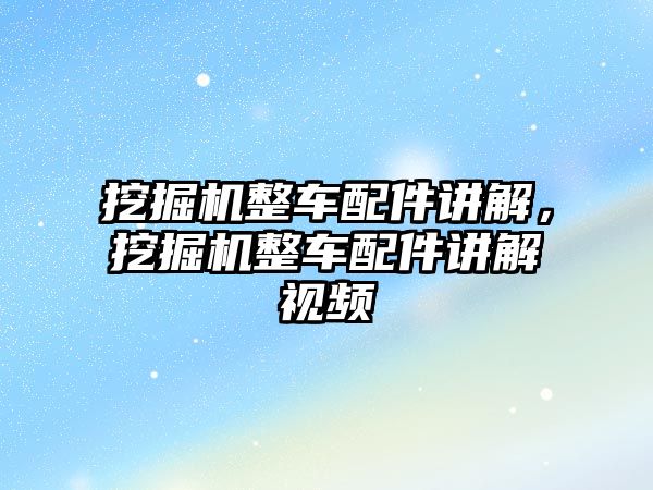 挖掘機整車配件講解，挖掘機整車配件講解視頻