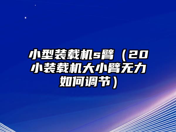 小型裝載機s臂（20小裝載機大小臂無力如何調(diào)節(jié)）