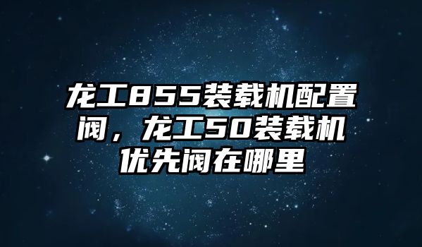 龍工855裝載機(jī)配置閥，龍工50裝載機(jī)優(yōu)先閥在哪里