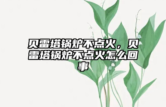 貝雷塔鍋爐不點(diǎn)火，貝雷塔鍋爐不點(diǎn)火怎么回事