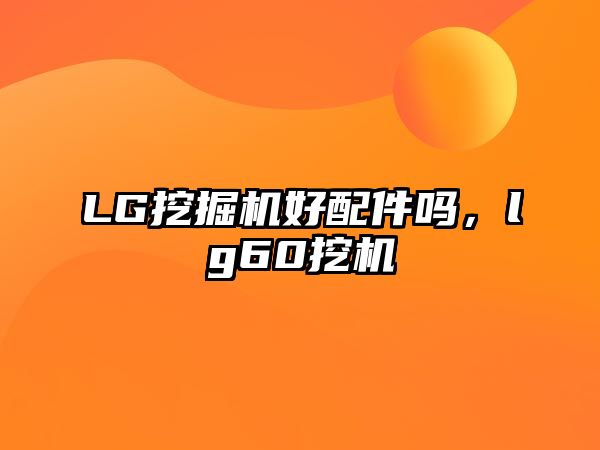 LG挖掘機好配件嗎，lg60挖機