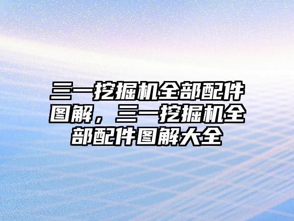 三一挖掘機(jī)全部配件圖解，三一挖掘機(jī)全部配件圖解大全