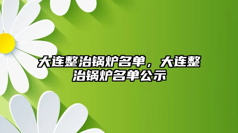 大連整治鍋爐名單，大連整治鍋爐名單公示