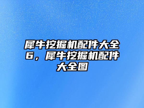 犀牛挖掘機配件大全6，犀牛挖掘機配件大全圖