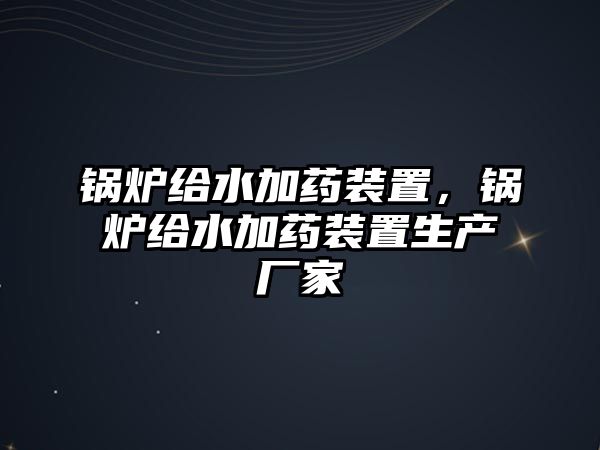 鍋爐給水加藥裝置，鍋爐給水加藥裝置生產(chǎn)廠家