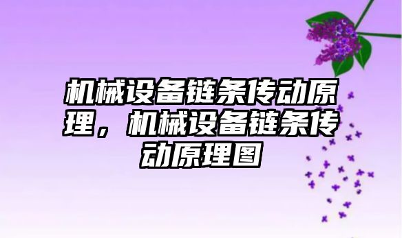 機械設(shè)備鏈條傳動原理，機械設(shè)備鏈條傳動原理圖