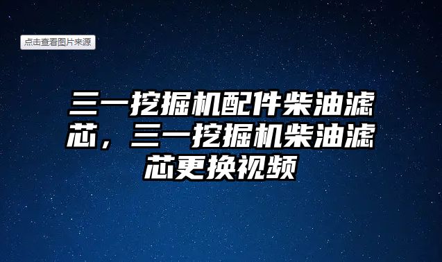 三一挖掘機配件柴油濾芯，三一挖掘機柴油濾芯更換視頻