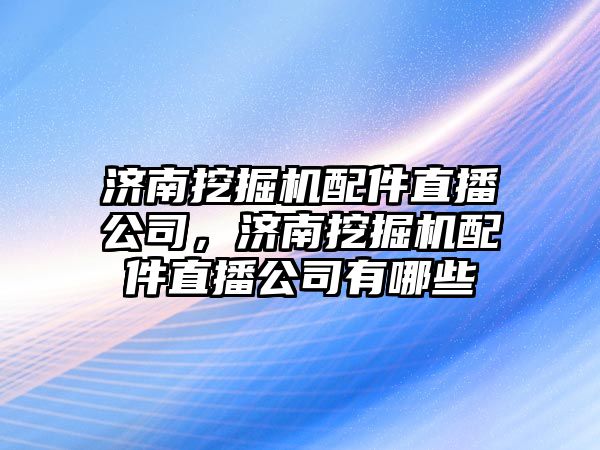 濟南挖掘機配件直播公司，濟南挖掘機配件直播公司有哪些