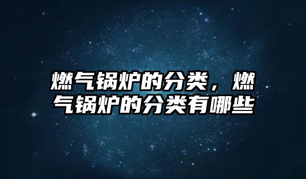 燃?xì)忮仩t的分類，燃?xì)忮仩t的分類有哪些