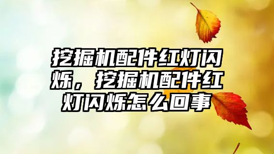 挖掘機配件紅燈閃爍，挖掘機配件紅燈閃爍怎么回事