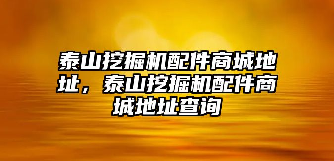 泰山挖掘機(jī)配件商城地址，泰山挖掘機(jī)配件商城地址查詢