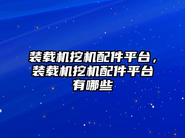 裝載機(jī)挖機(jī)配件平臺，裝載機(jī)挖機(jī)配件平臺有哪些