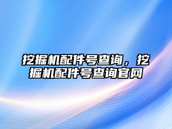 挖掘機配件號查詢，挖掘機配件號查詢官網(wǎng)