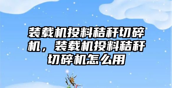 裝載機(jī)投料秸稈切碎機(jī)，裝載機(jī)投料秸稈切碎機(jī)怎么用