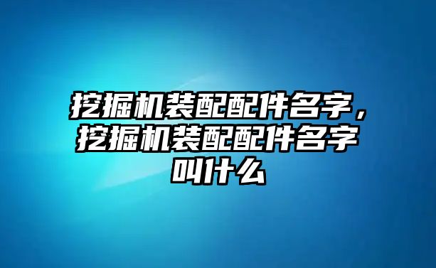 挖掘機裝配配件名字，挖掘機裝配配件名字叫什么