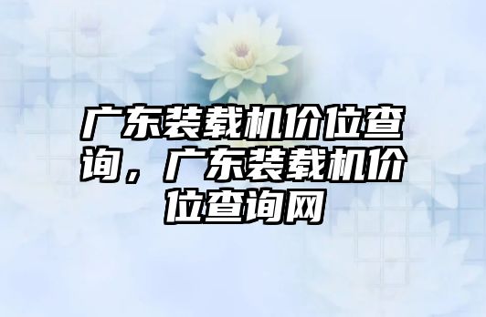 廣東裝載機價位查詢，廣東裝載機價位查詢網(wǎng)