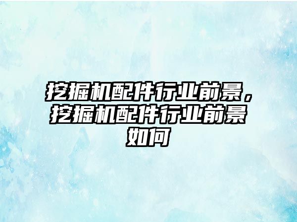 挖掘機配件行業(yè)前景，挖掘機配件行業(yè)前景如何