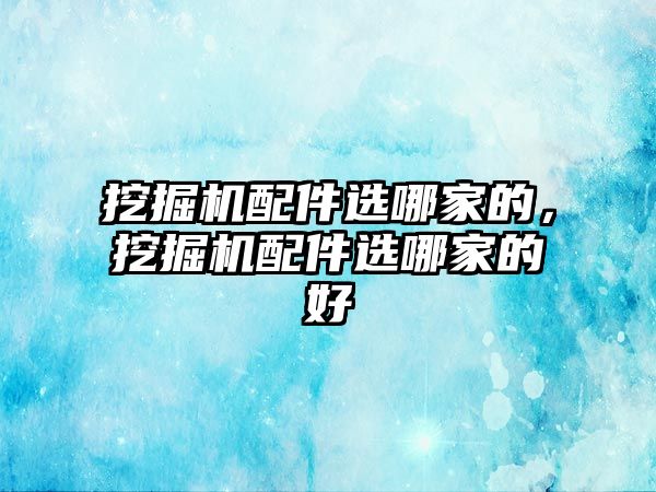 挖掘機(jī)配件選哪家的，挖掘機(jī)配件選哪家的好