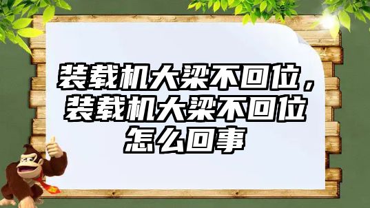 裝載機(jī)大梁不回位，裝載機(jī)大梁不回位怎么回事