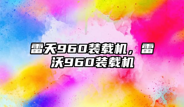 雷夭960裝載機，雷沃960裝載機