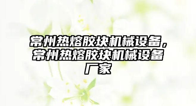 常州熱熔膠塊機械設(shè)備，常州熱熔膠塊機械設(shè)備廠家