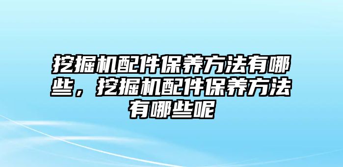 挖掘機配件保養(yǎng)方法有哪些，挖掘機配件保養(yǎng)方法有哪些呢