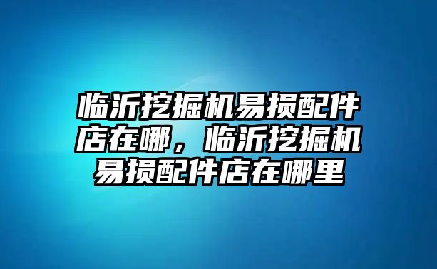 臨沂挖掘機易損配件店在哪，臨沂挖掘機易損配件店在哪里