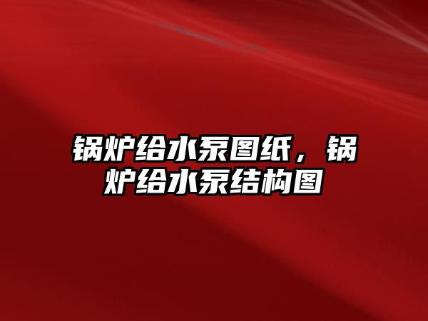 鍋爐給水泵圖紙，鍋爐給水泵結(jié)構(gòu)圖