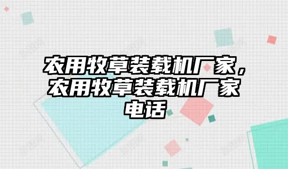 農(nóng)用牧草裝載機廠家，農(nóng)用牧草裝載機廠家電話