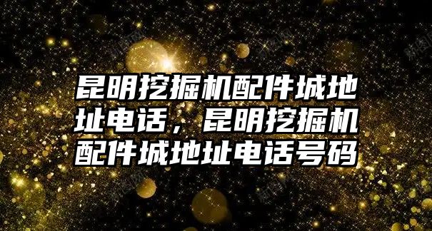 昆明挖掘機配件城地址電話，昆明挖掘機配件城地址電話號碼