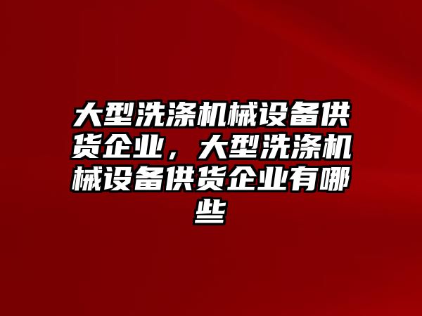 大型洗滌機械設備供貨企業(yè)，大型洗滌機械設備供貨企業(yè)有哪些