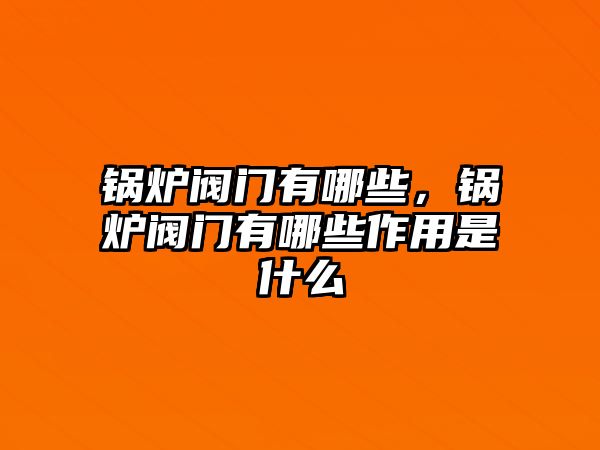 鍋爐閥門有哪些，鍋爐閥門有哪些作用是什么