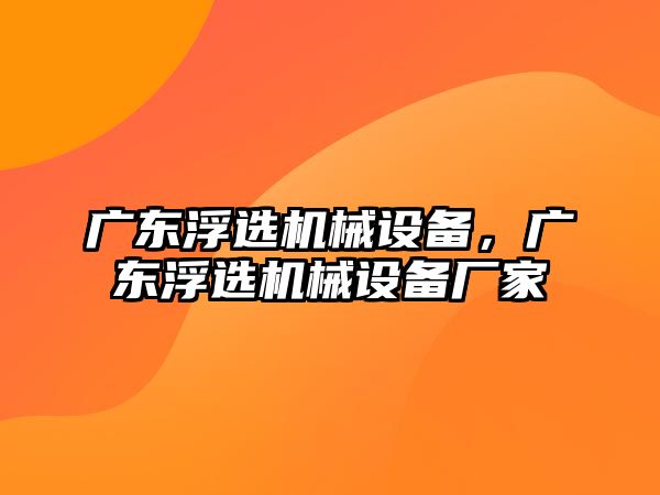 廣東浮選機(jī)械設(shè)備，廣東浮選機(jī)械設(shè)備廠家