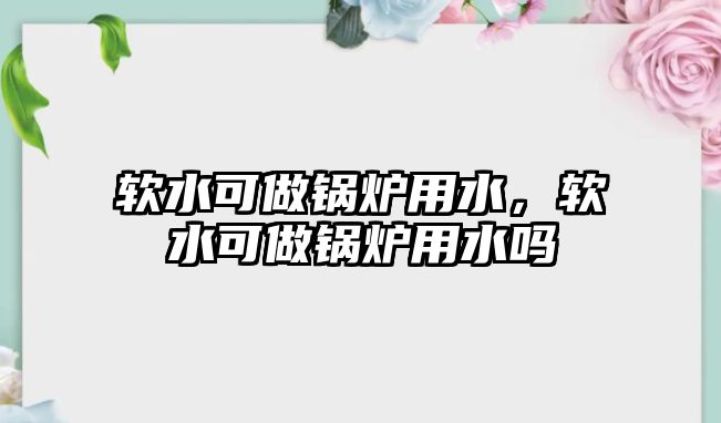 軟水可做鍋爐用水，軟水可做鍋爐用水嗎