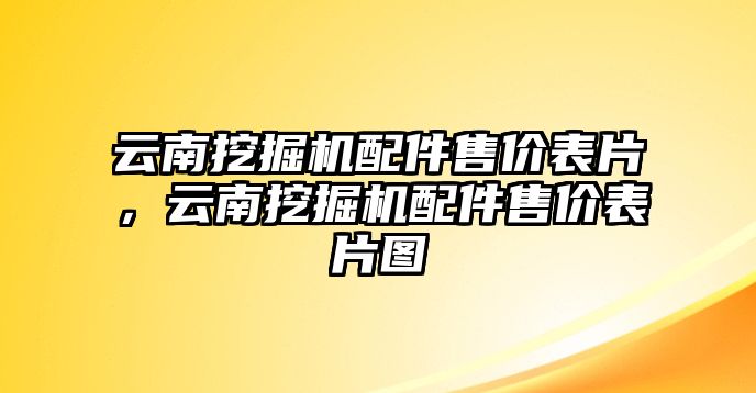 云南挖掘機配件售價表片，云南挖掘機配件售價表片圖