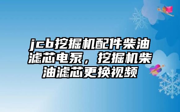 jcb挖掘機配件柴油濾芯電泵，挖掘機柴油濾芯更換視頻