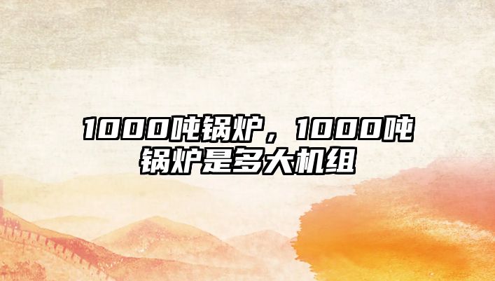 1000噸鍋爐，1000噸鍋爐是多大機(jī)組