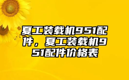 夏工裝載機(jī)951配件，夏工裝載機(jī)951配件價(jià)格表