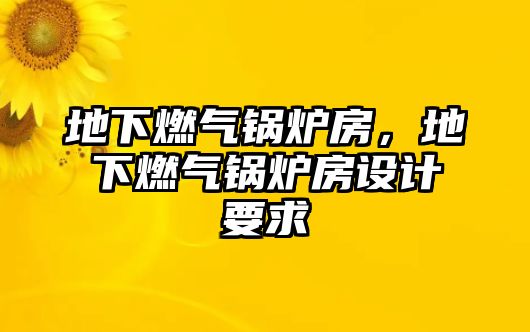 地下燃氣鍋爐房，地下燃氣鍋爐房設(shè)計要求