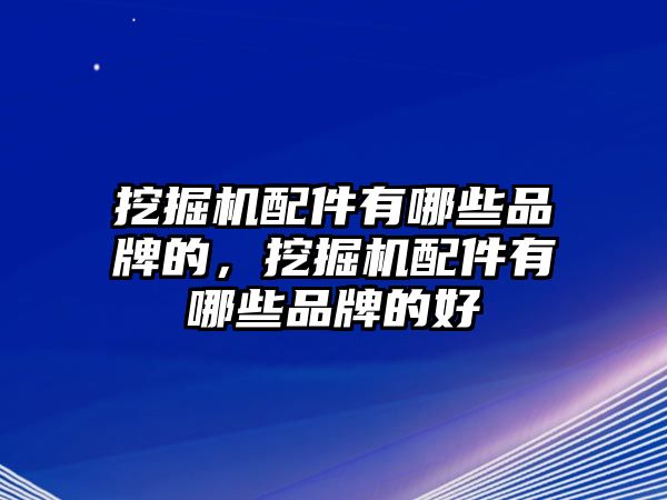 挖掘機(jī)配件有哪些品牌的，挖掘機(jī)配件有哪些品牌的好